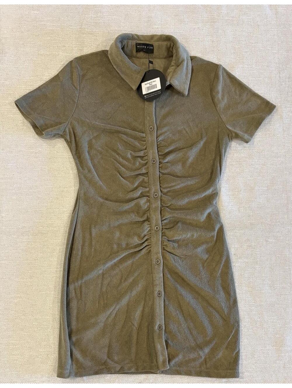 NWT White Fox Island Escape Mini Dress Khaki Size L